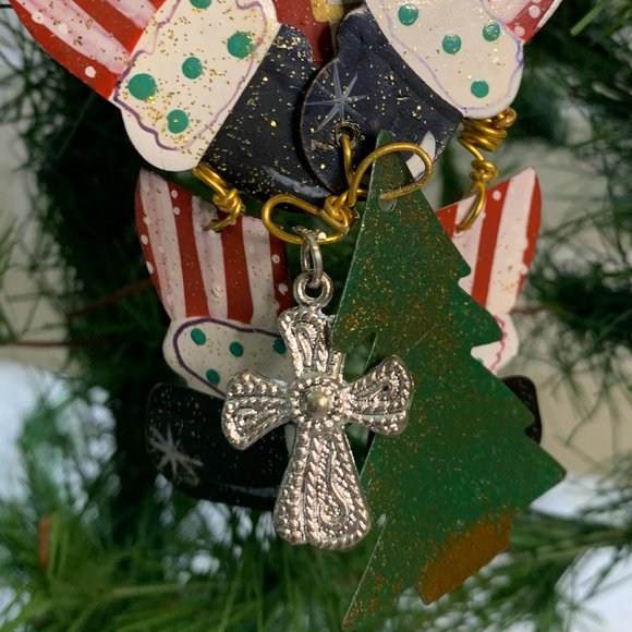 Santa metal ornament hand painted - Picture 3 of 4